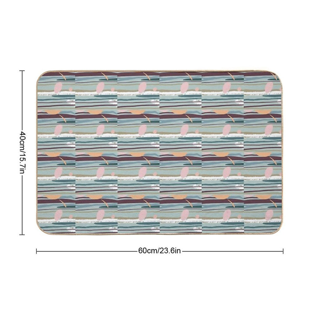 Modern Art Tile  Non-Slip Bath Mat