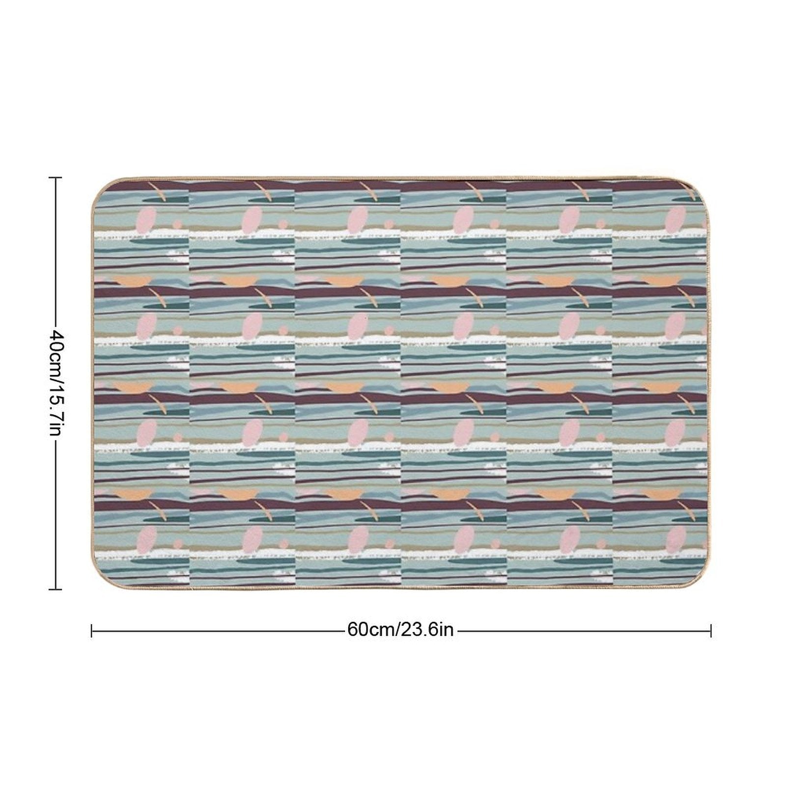 Modern Art Tile  Non-Slip Bath Mat