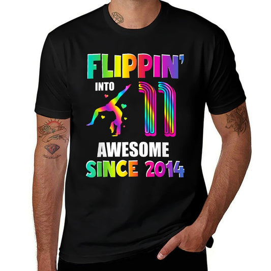 11th Birthday Gymnastics Girl 11 Year Old Gymnast Born 2014  Rolled Sleeves T-Shirt
