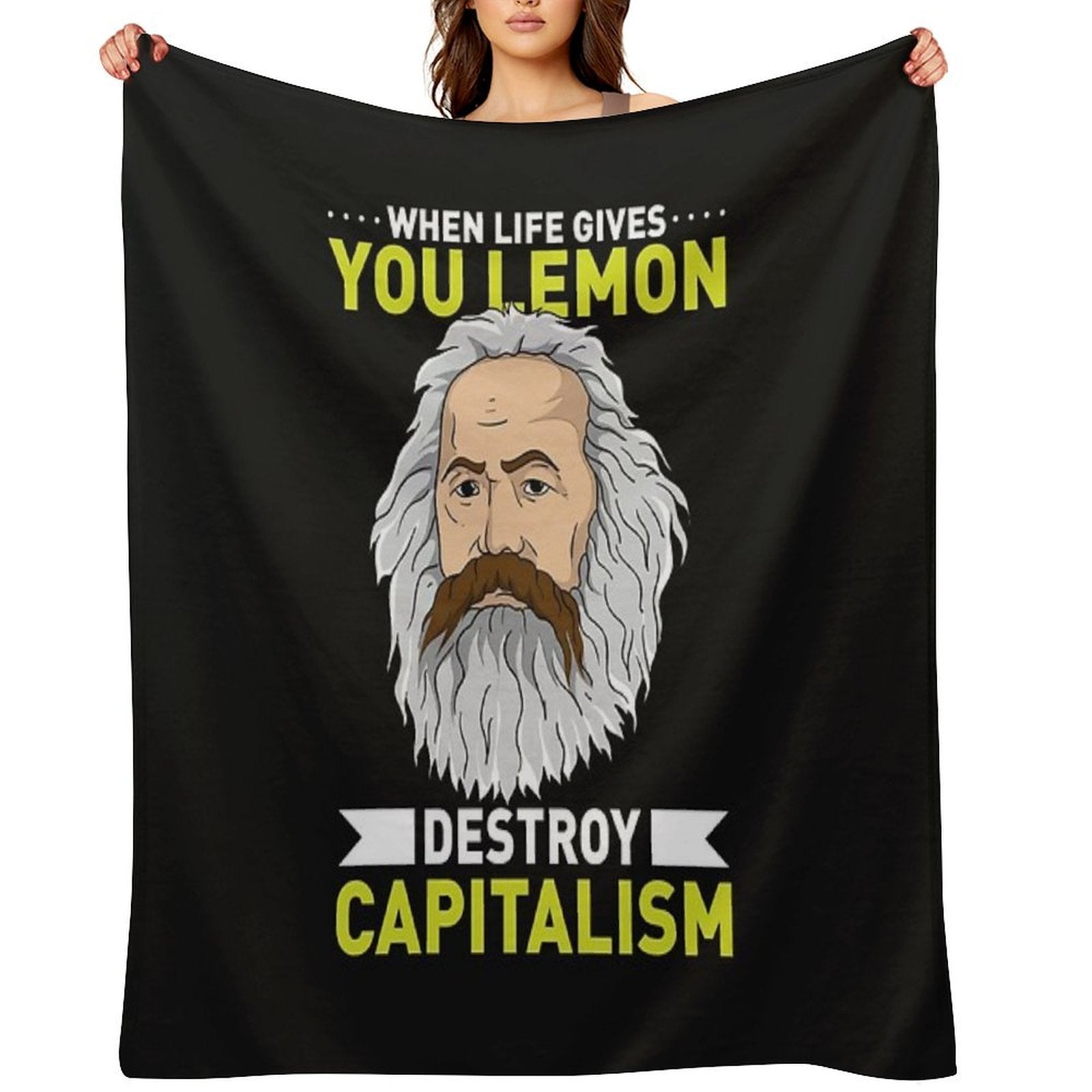 KARL MARX Destroy Capitalism Multi-functional Throw Blanket