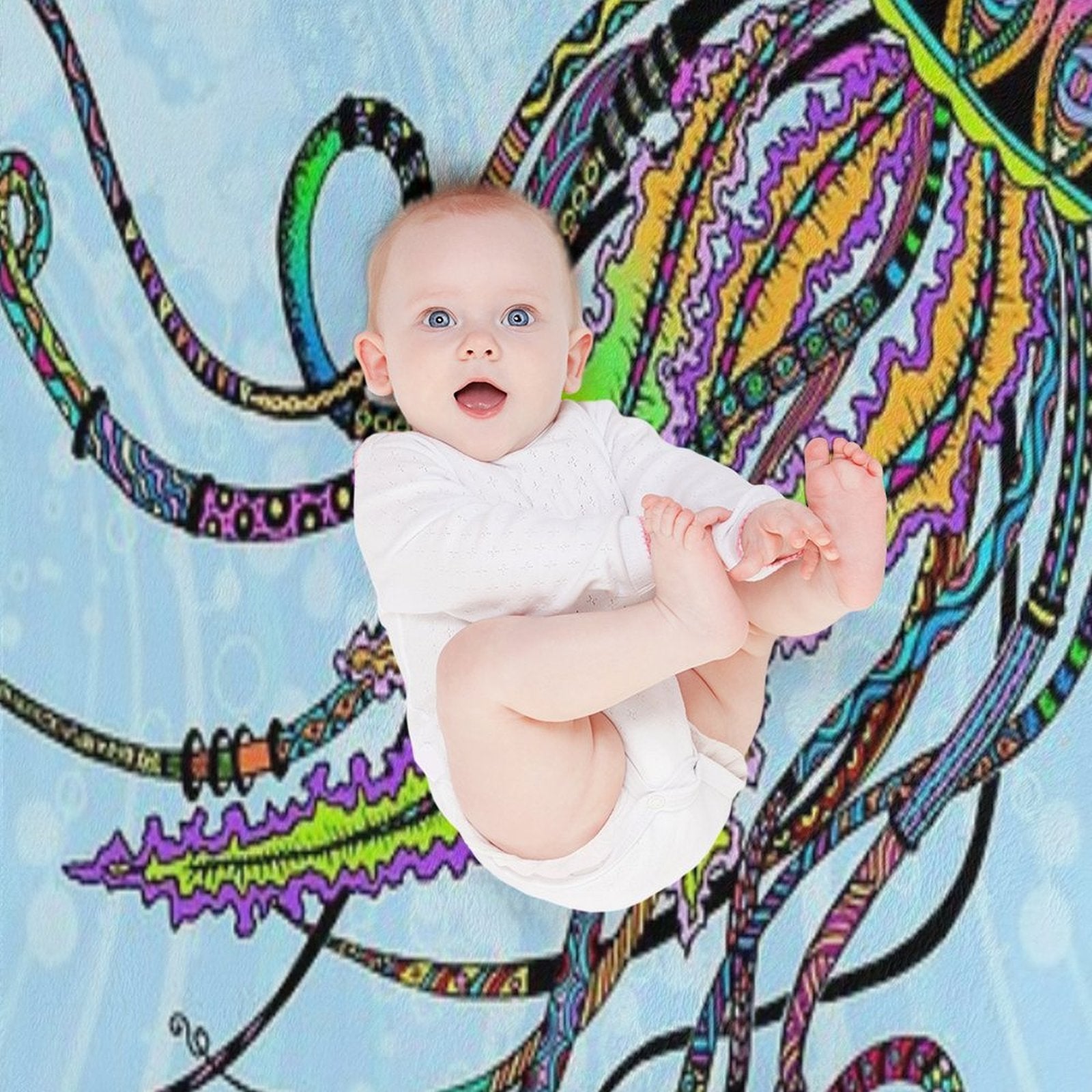 Electric Jellyfish Versatility Throw Blanket