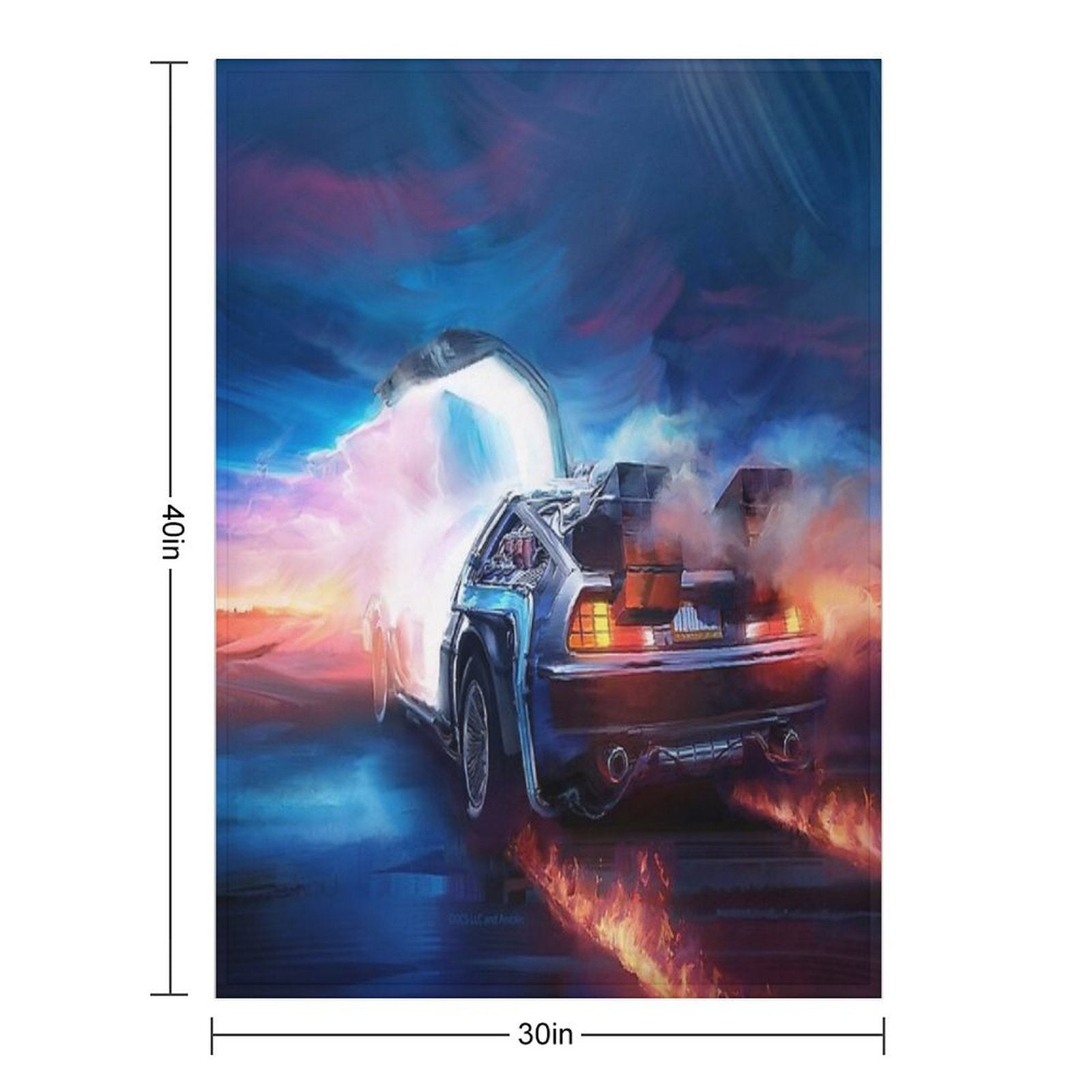 Back to The Future Delorean Time Machine Sustainable Throw Blanket