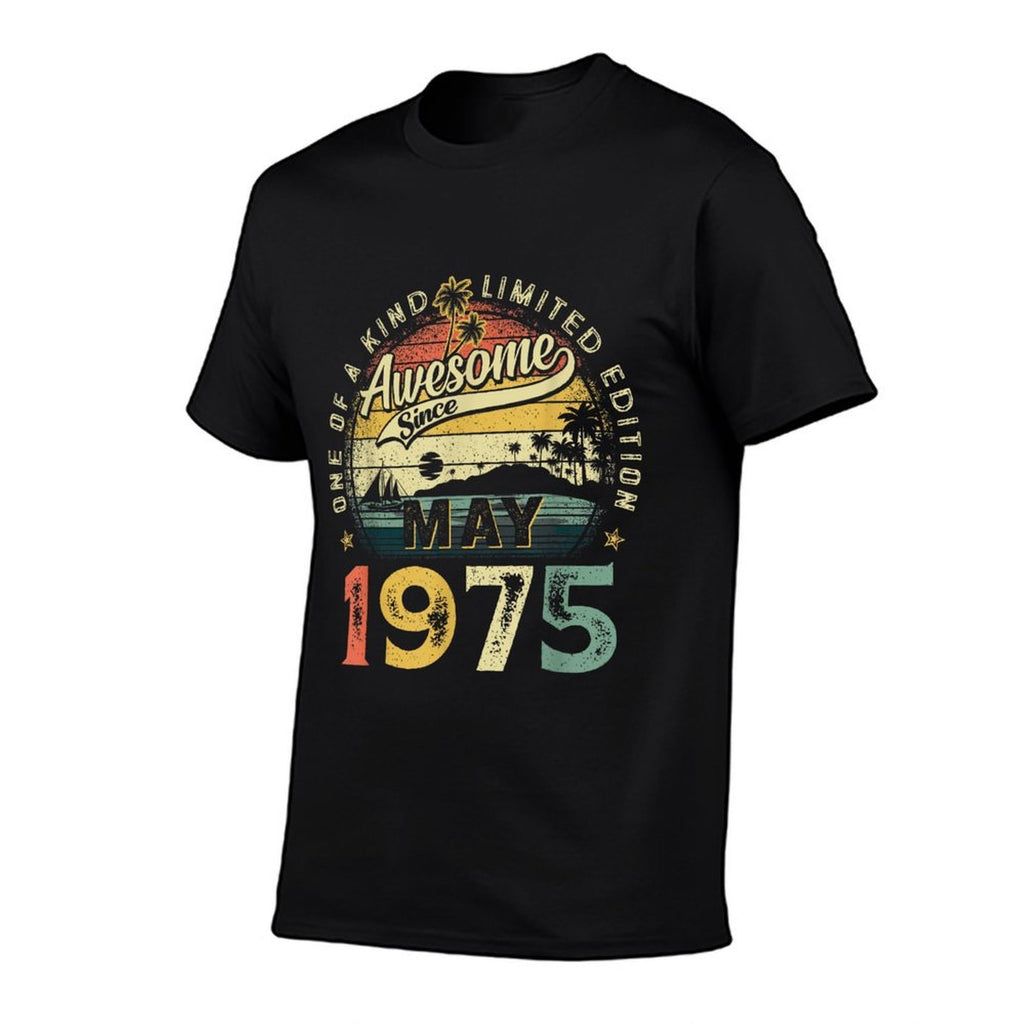 50 Years Old Vintage May 1975 Retro 50th Birthday Men Women  Trendy Pattern T-Shirt