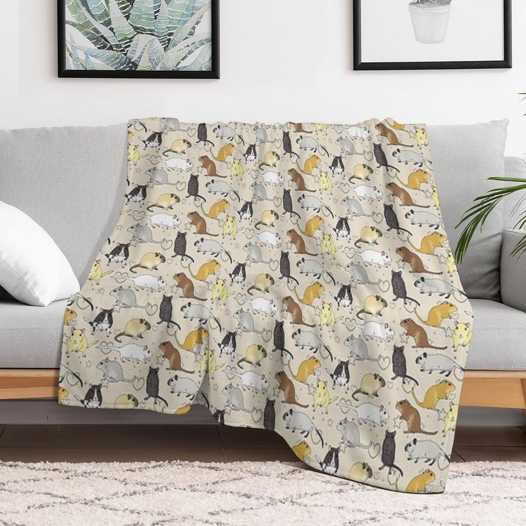 Gerbil Pattern Simple But Cute All-season Throw Blanket