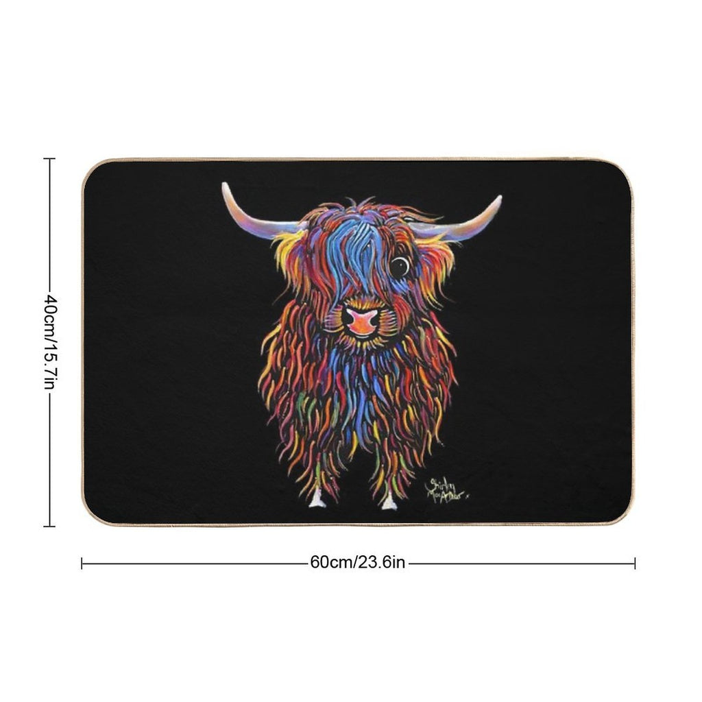 HiGHLaND CoW PRiNT SCoTTiSH ' BiG B ' BY SHiRLeY MacARTHuR  Easy To Clean Bath Mat