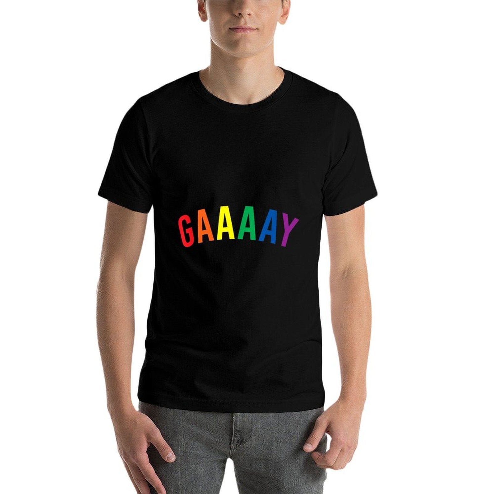 GAAAAY Rainbow - Minimalist Gay Pride  Vintage-inspired T-Shirt