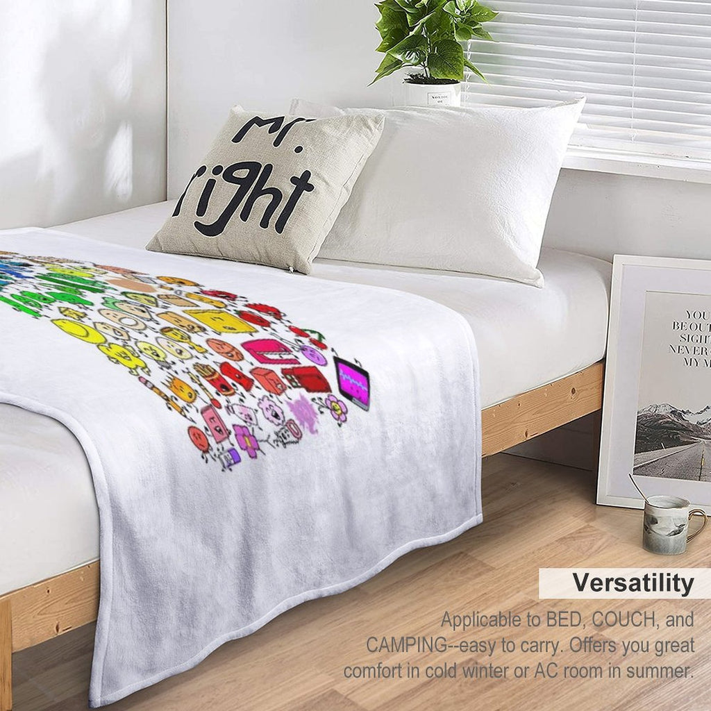 BFDI Inanimate Insanity All Characters (Transparent) Versatility Throw Blanket