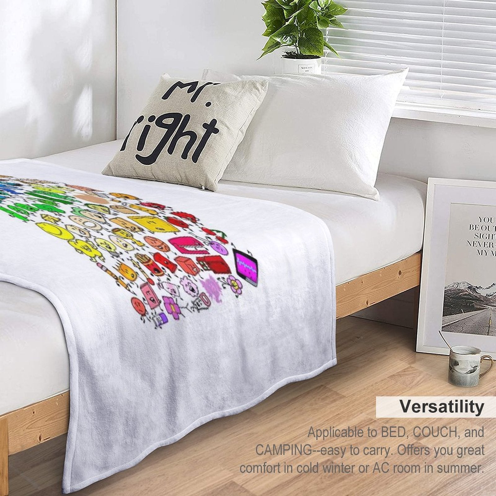 BFDI Inanimate Insanity All Characters (Transparent) Versatility Throw Blanket