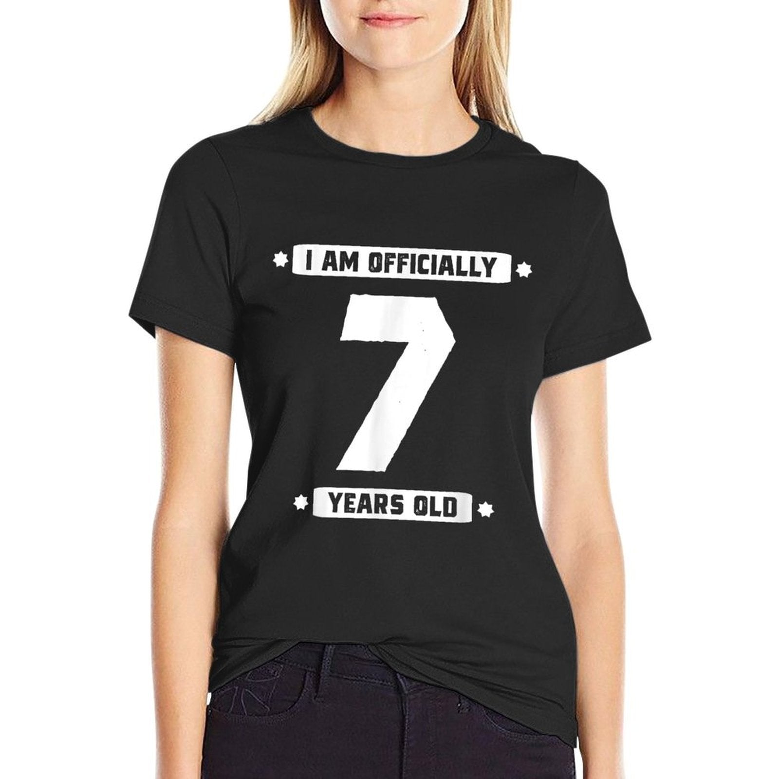 7th Birthday Boys Gift Tshirt Son Age 7 Seven Years  Ribbed Collar T-Shirt