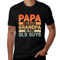 Papa Art For Grandpa Men From Grandkids Fathers Day Papa  Heathered Texture T-Shirt