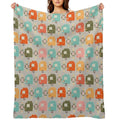 Colourful Vintage Caravans And Daisies Lightweight Throw Blanket