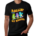 Care Bears Rollin With My Besties Vintage Skating Trio  Ribbed Collar T-Shirt