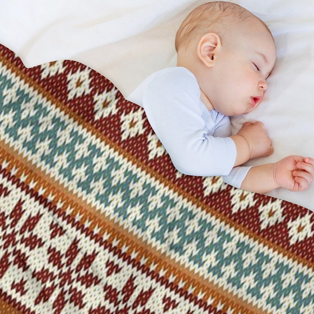 Fair Isle Fox Vibes Travel-friendly Throw Blanket