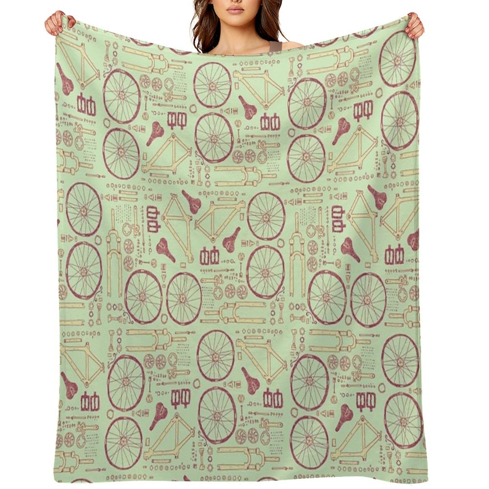 Bicycle Parts Compact Throw Blanket