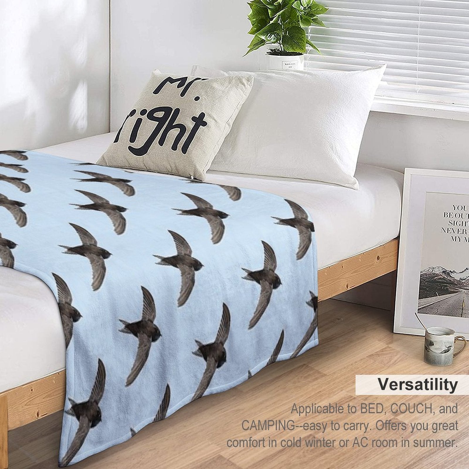 COMMON SWIFT-Apus Apus Anti-pilling Throw Blanket