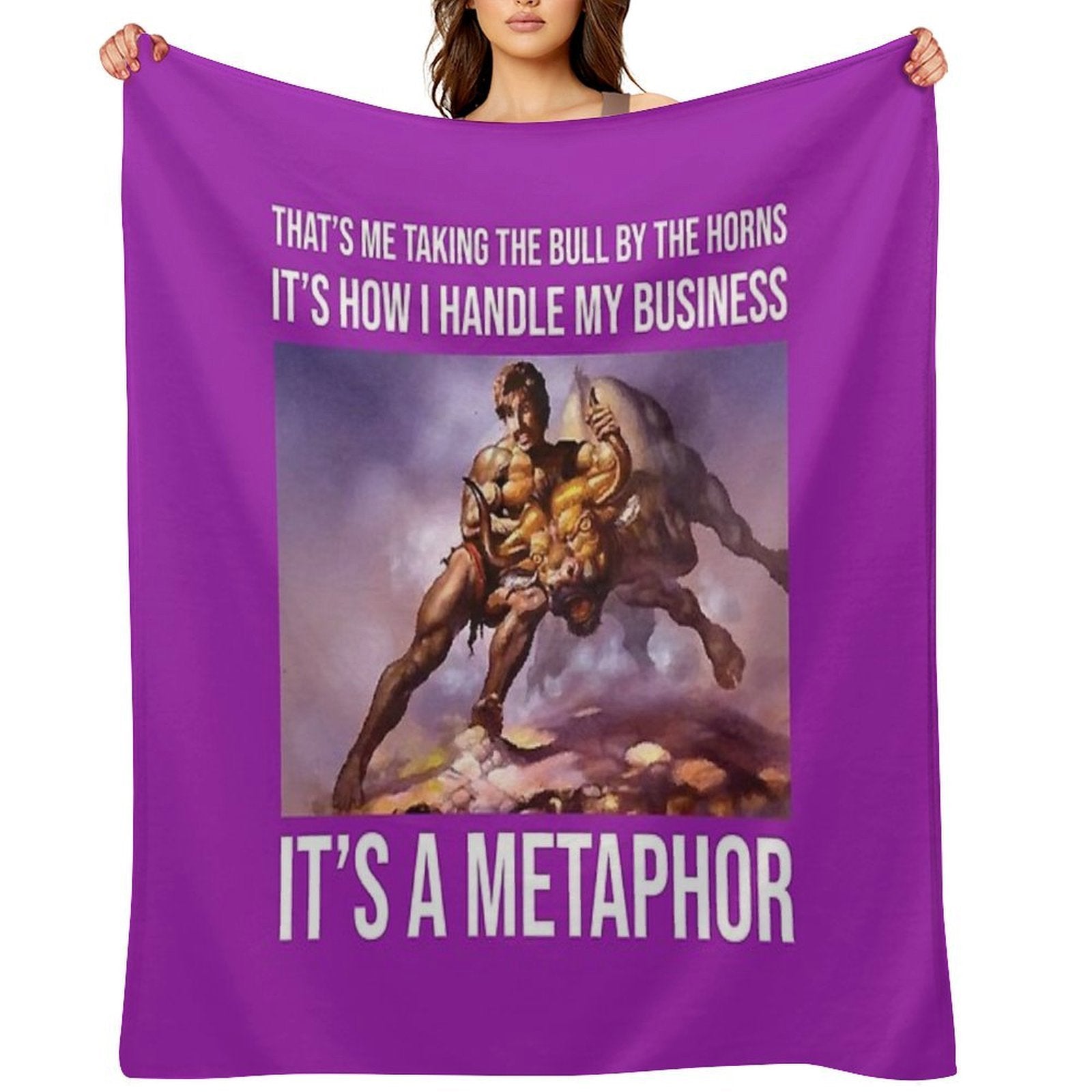 Bull by The Horns Travel-friendly Throw Blanket