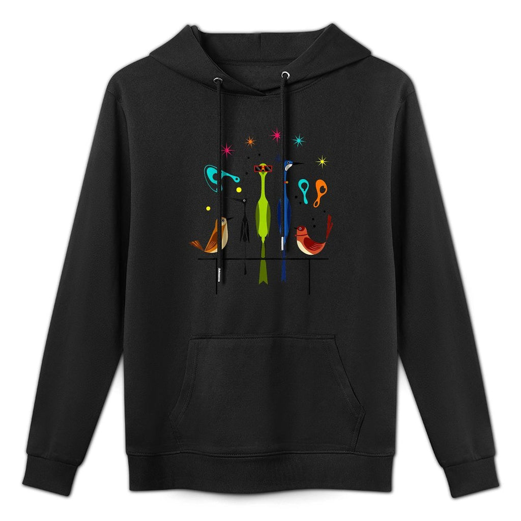 Retro Mid-Century Modern Birds 50s 60s Style Men Women Kid Customizable Surface Hoodie