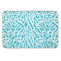 Coral Reef Pattern White Aqua Blue Beach  Anti-Trip Bath Mat