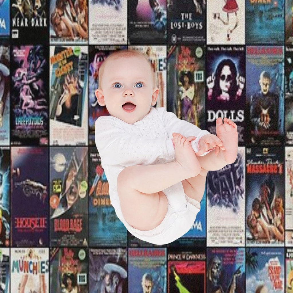 RETRO HORROR VHS ARTWORK - 1987 Easy Care Throw Blanket