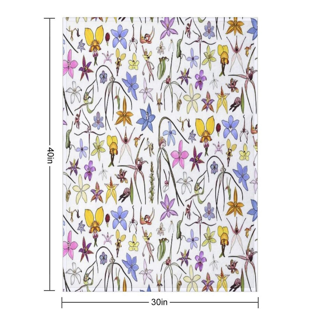 Australian Orchids Versatility Throw Blanket