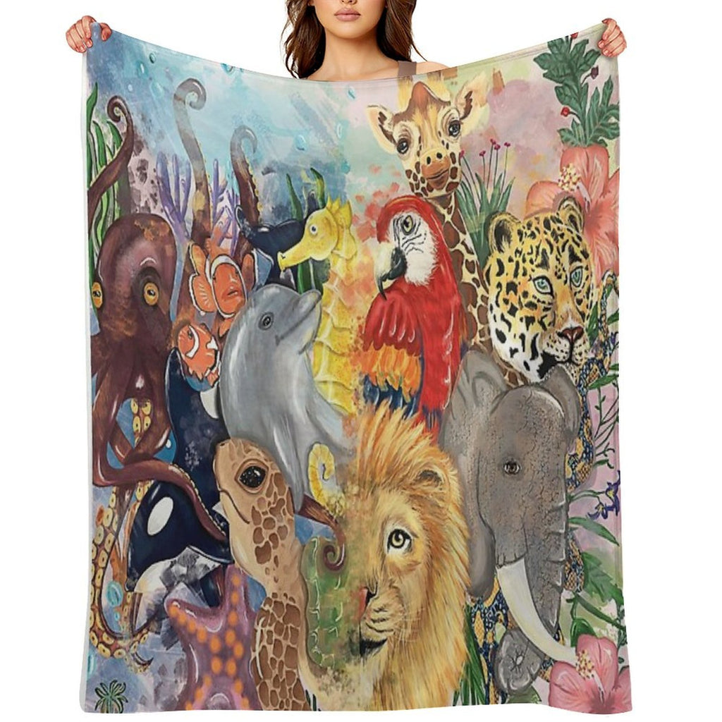 Life Collage Wrinkle-free Throw Blanket