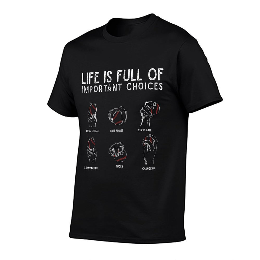 Types of Baseball Pitches Life Choices Pitcher Player  Classic T-Shirt