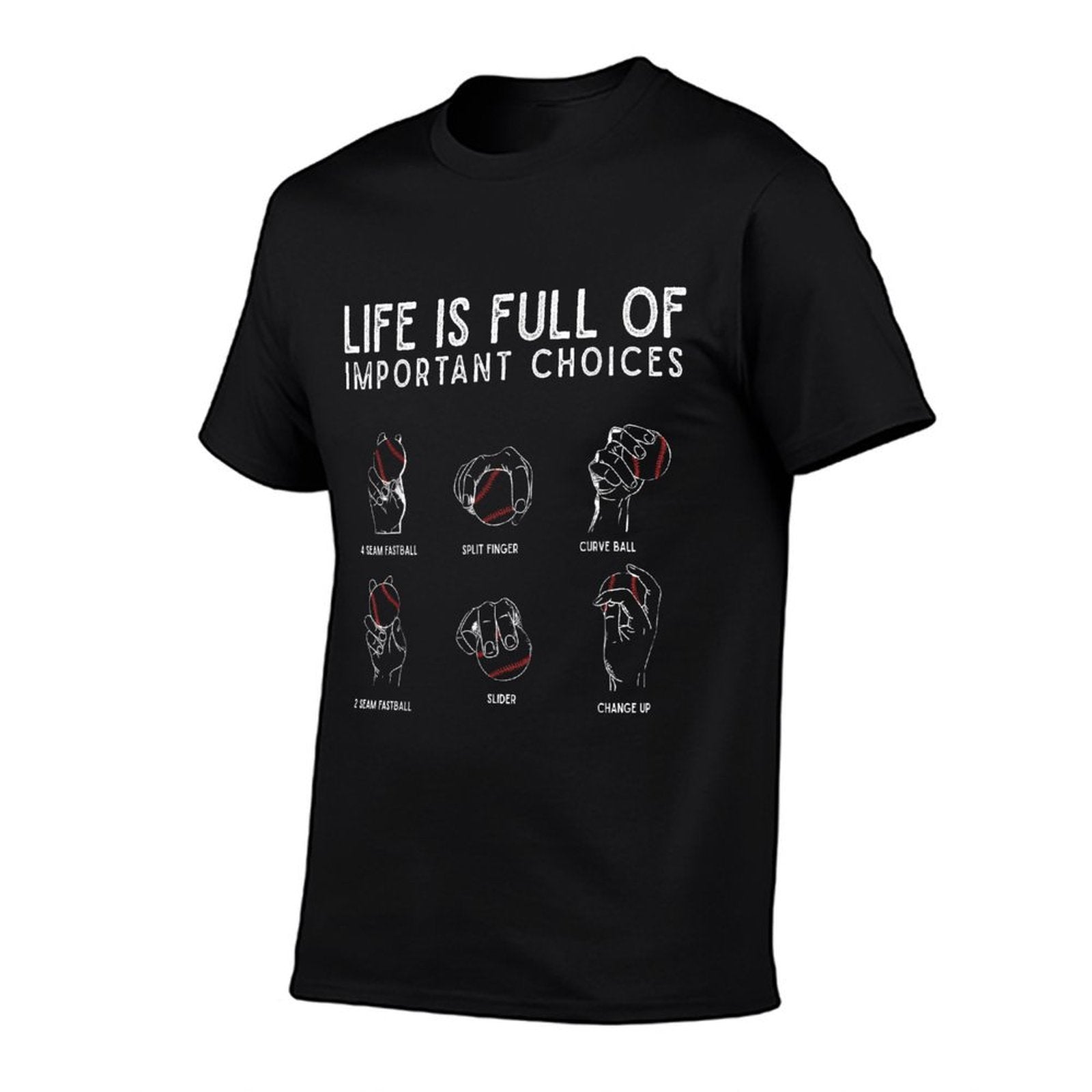 Types of Baseball Pitches Life Choices Pitcher Player  Classic T-Shirt