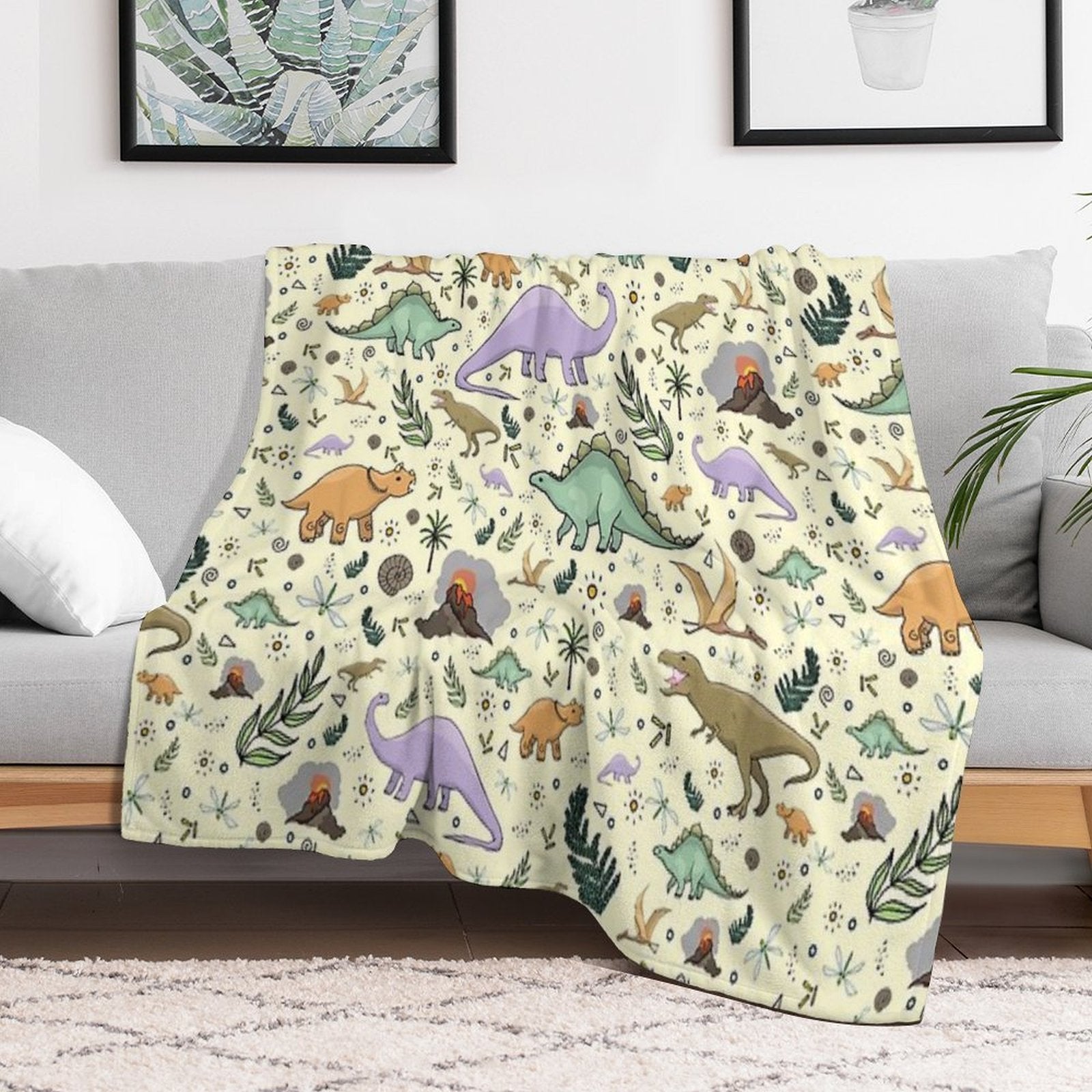 Dinosaurs! Eco-conscious Throw Blanket