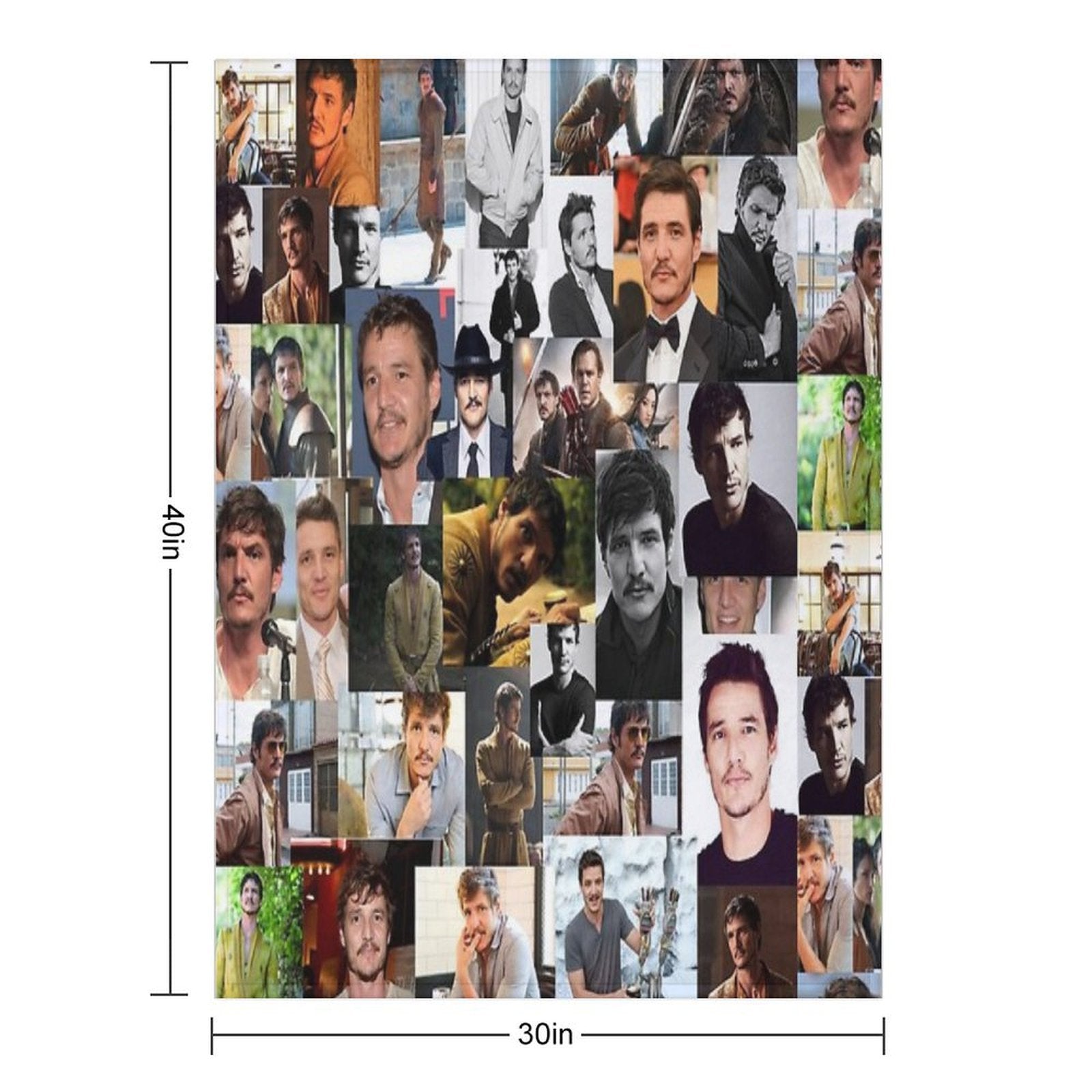 Pedro Pascal Abstract Seamless Collage Quick-dry Throw Blanket
