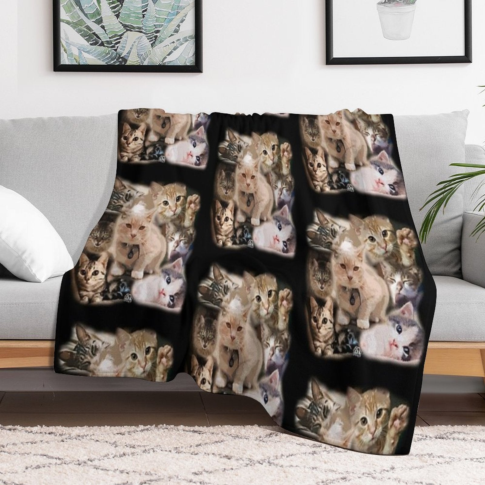 The Cute Cats - Lovely Kitten & Cats Eco-conscious Throw Blanket
