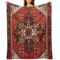 Antique Heriz Persian Rug Print Sustainable Throw Blanket