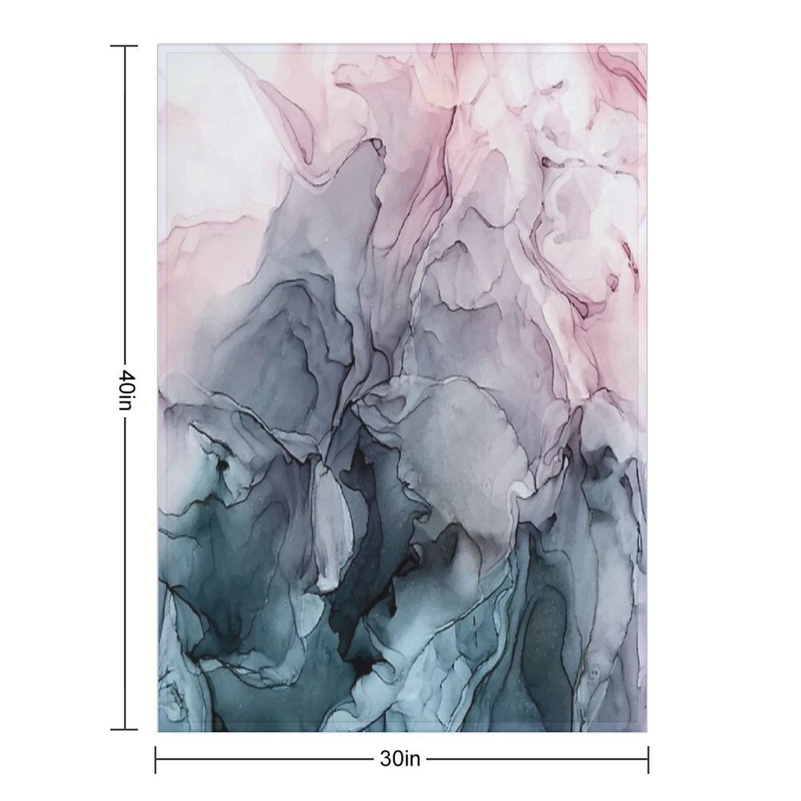 Blush And Payne's Grey Flowing Abstract Painting Comfort Throw Blanket