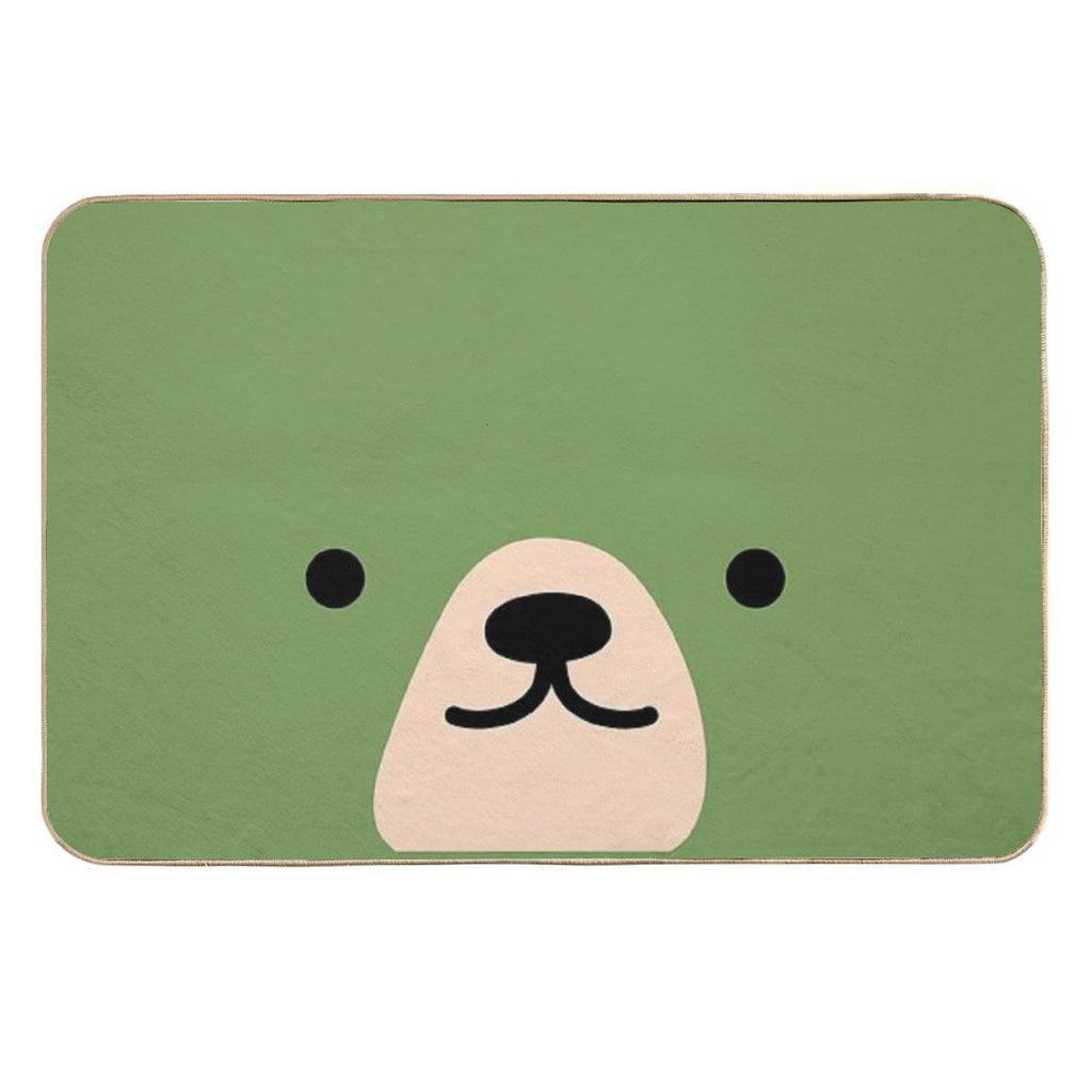 Cute Green Bear Face  Multi-Purpose Bath Mat