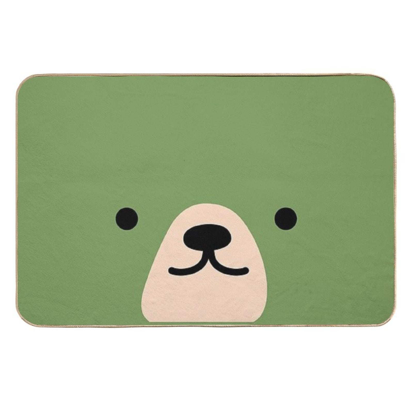 Cute Green Bear Face  Multi-Purpose Bath Mat