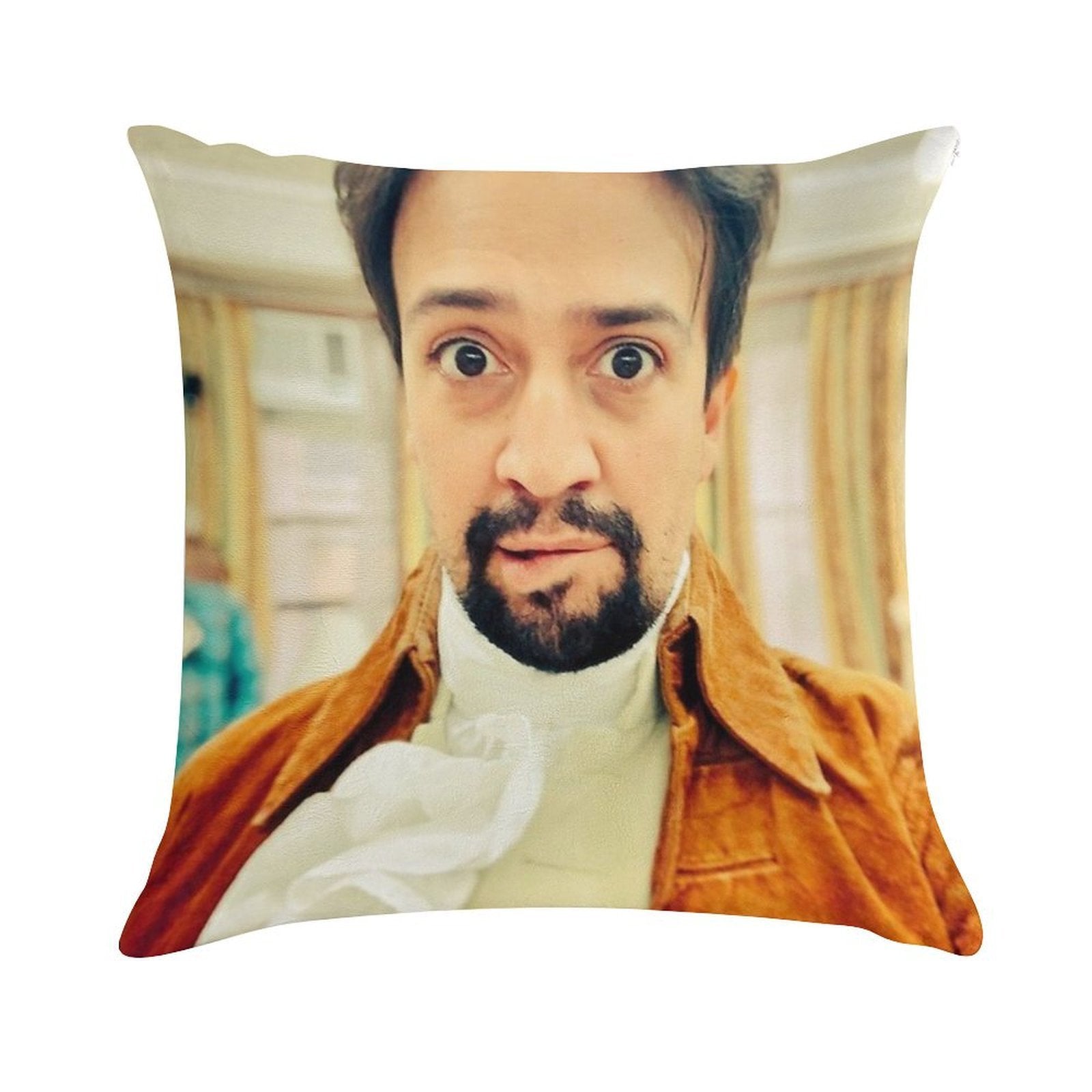 Lin Manuel Miranda Biting His Lip Soft Easy Maintenance Throw Pillow