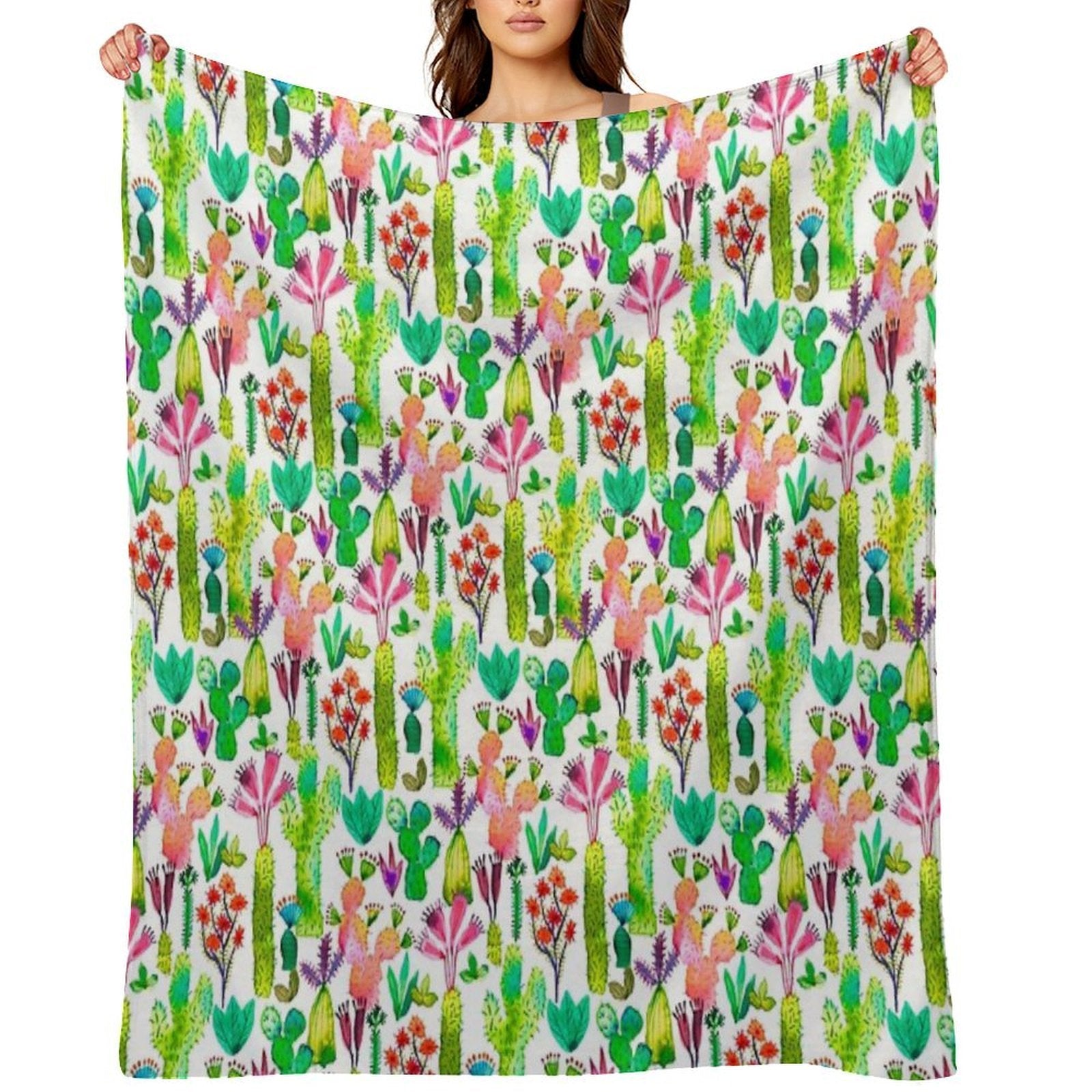 Cacti Garden Quick-dry Throw Blanket