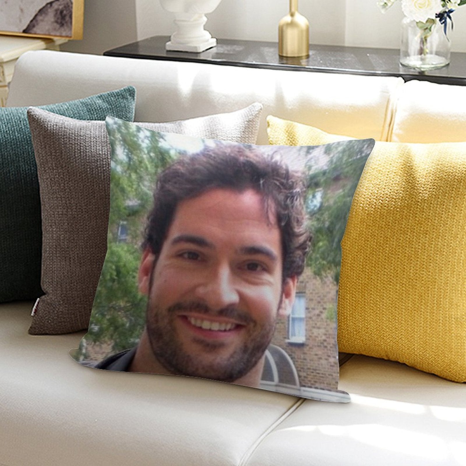 Gary Pillow Soft Short Plush Fabric Throw Pillow