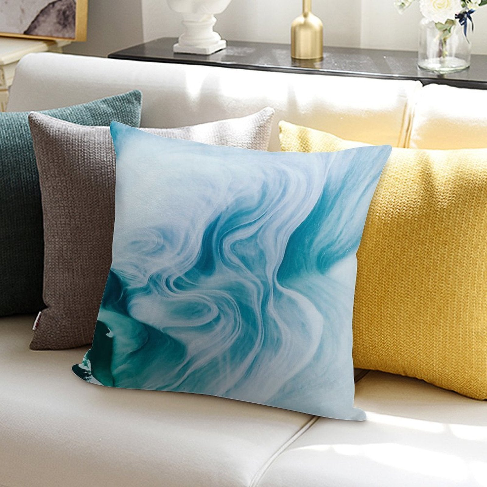Marble Sandstone - Oceanic Soft Fade-Resistant Throw Pillow
