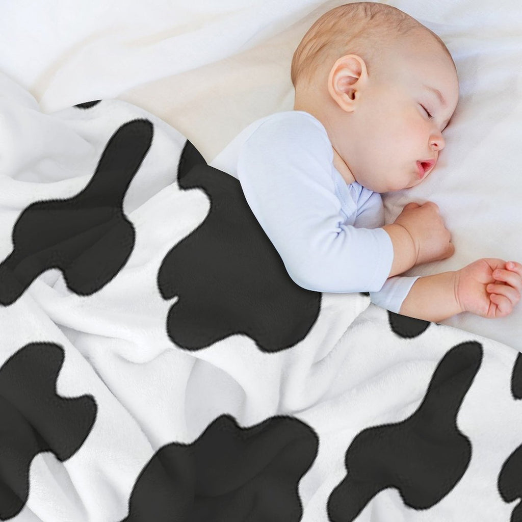 Swiss Cow Print Shrink-resistant Throw Blanket