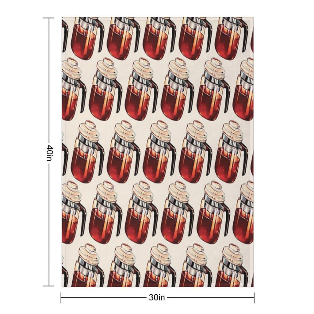 Coffee Percolator Pattern Quick-dry Throw Blanket
