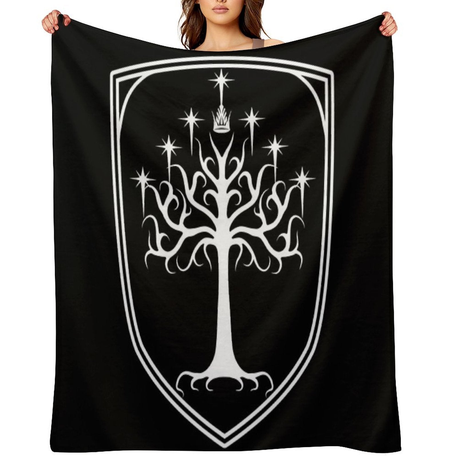 Sigil of Gondor Sustainable Throw Blanket