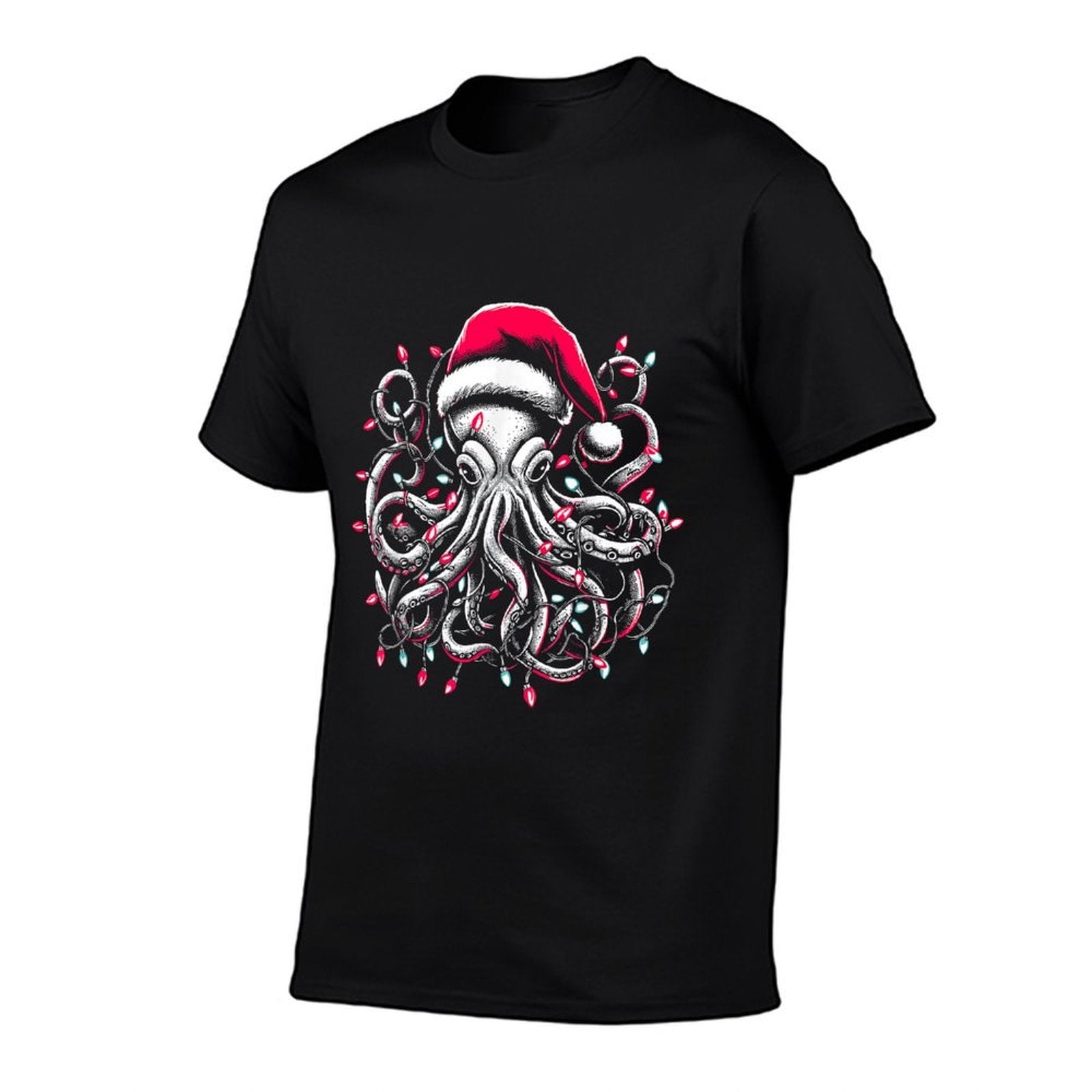 Octopus Christmas Lights Octopus Lover Men Women  Slim-fit Cut T-Shirt