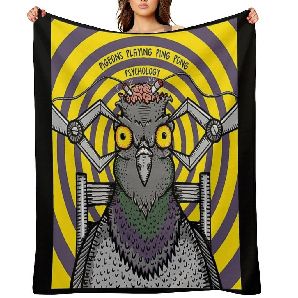 Psychology by Pigeons Playing Ping Pong Sustainable Throw Blanket