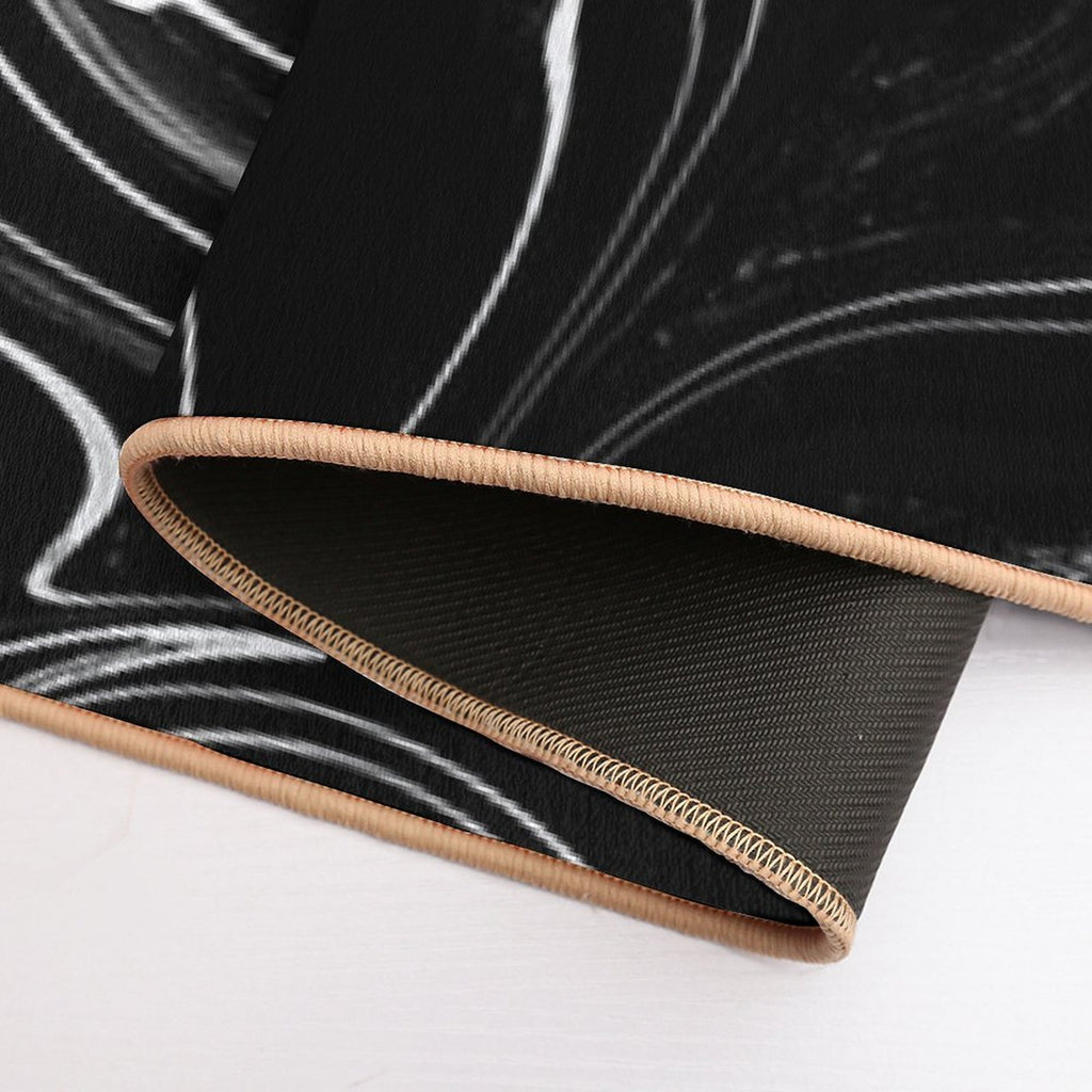Marble Liquid Black Texture  Non-Slip Bath Mat