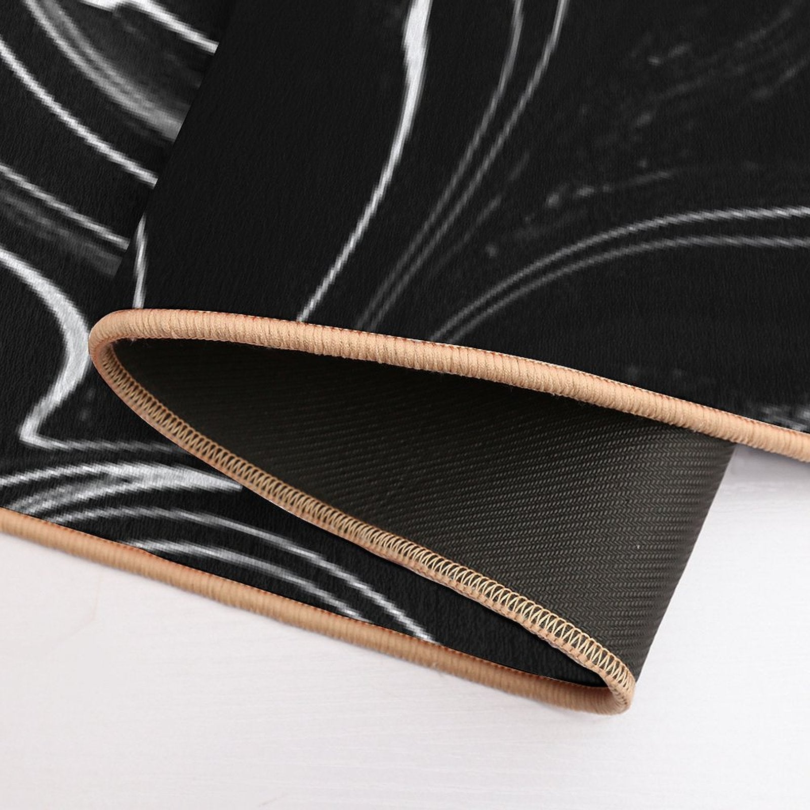 Marble Liquid Black Texture  Non-Slip Bath Mat