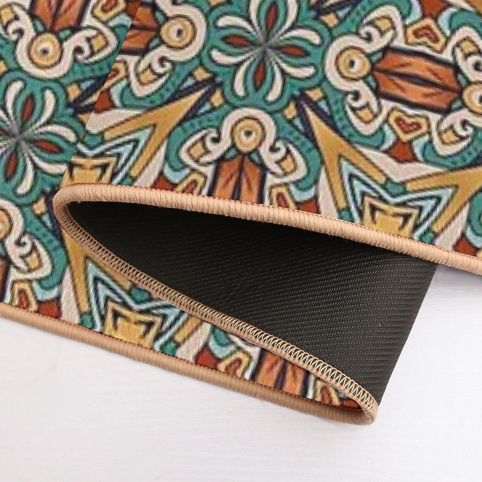 Aztec Art Tile Mexican Textiles Pattern  Stain-Proof Bath Mat