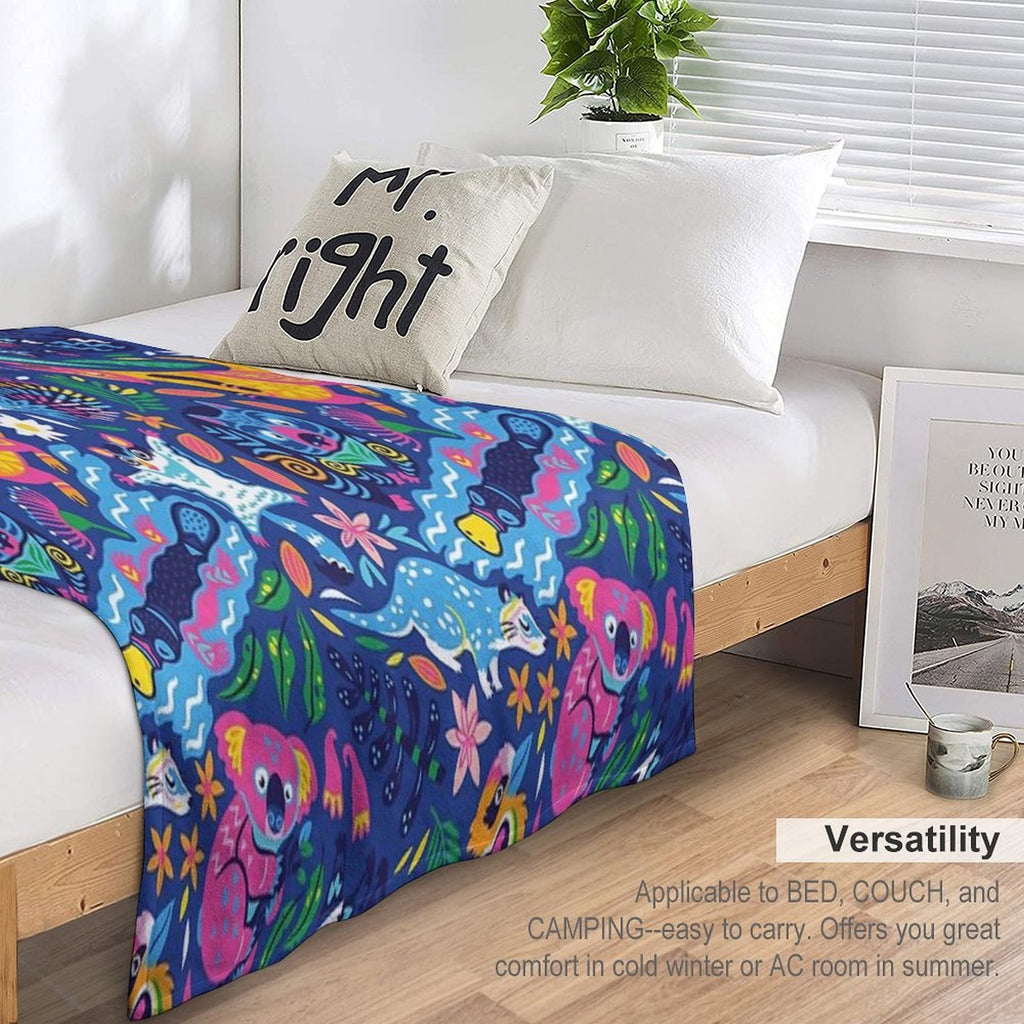 Decorative Australian Animals Velvety-soft Throw Blanket
