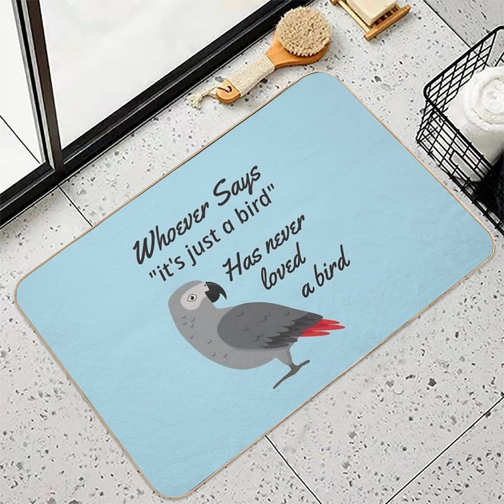 Just A Bird - African Grey Parrot  Non-Slip Bath Mat