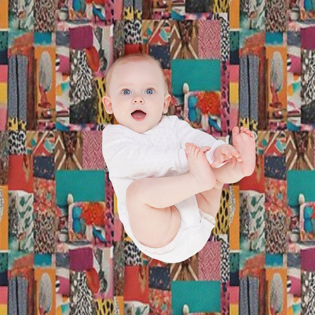 Quirky Mosaic Pattern Anti-pilling Throw Blanket