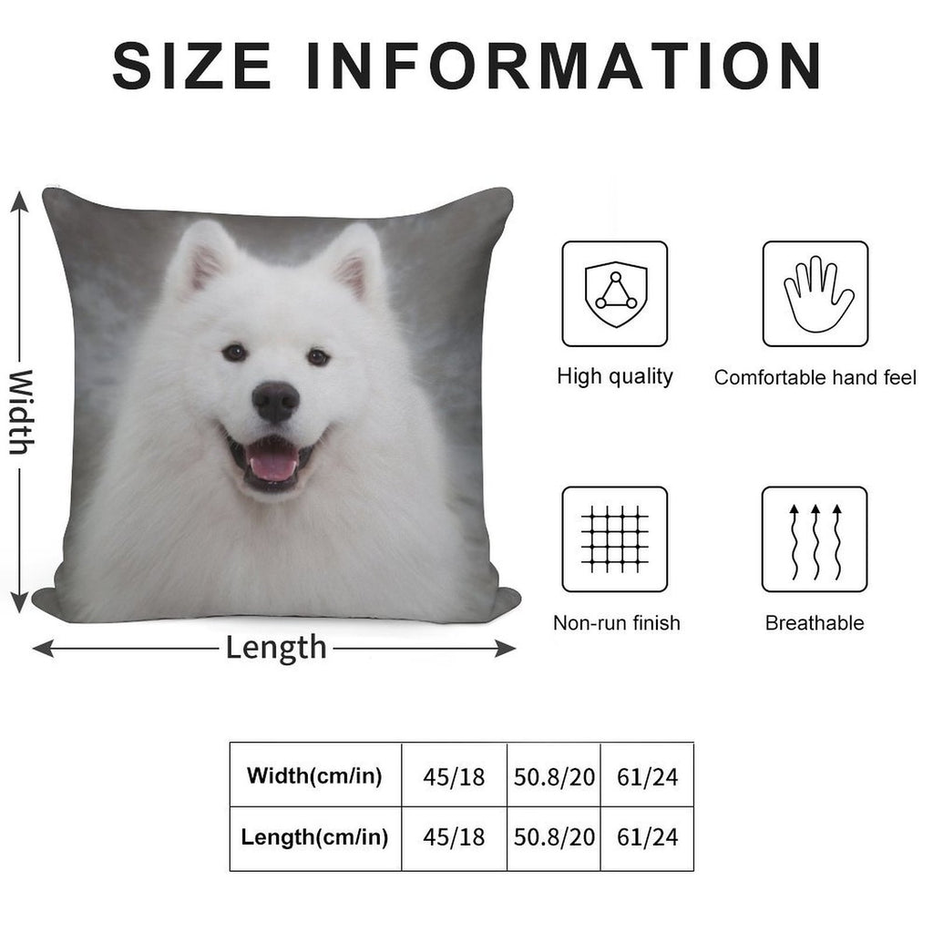 Samoyed Puppy Dog Soft Home Decor Throw Pillow